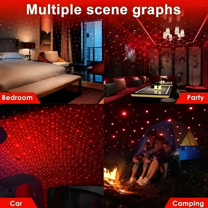 Interior Atmosphere LED Lamp Ambient USB Star Light Auto Roof Projector