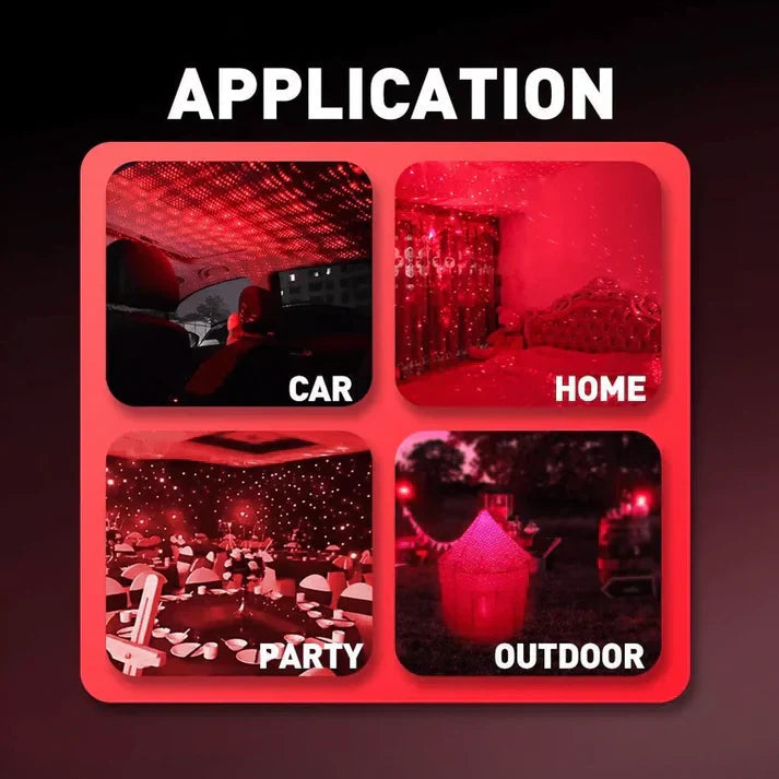 Interior Atmosphere LED Lamp Ambient USB Star Light Auto Roof Projector
