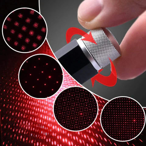 Interior Atmosphere LED Lamp Ambient USB Star Light Auto Roof Projector