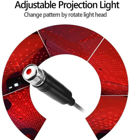 Interior Atmosphere LED Lamp Ambient USB Star Light Auto Roof Projector