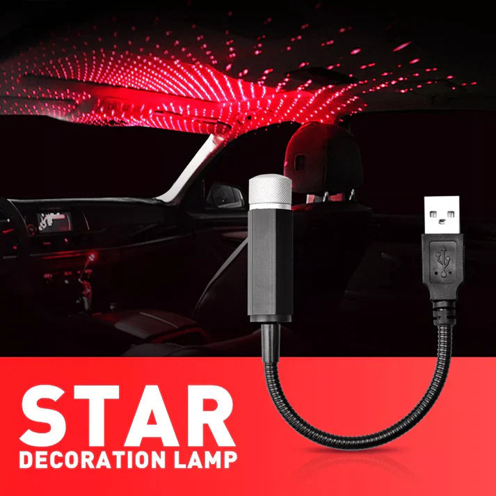 Interior Atmosphere LED Lamp Ambient USB Star Light Auto Roof Projector